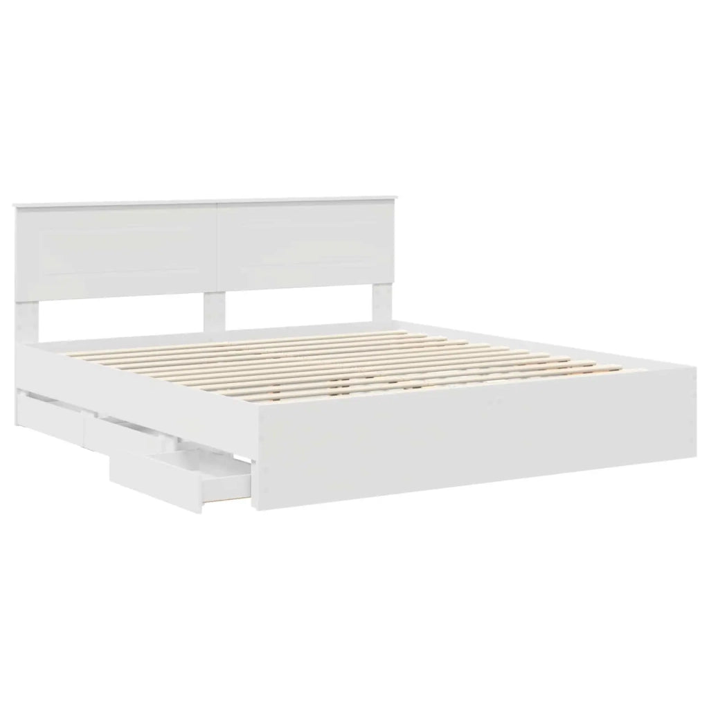 Struttura del letto Bianco 200 x 200 cm Legno Ingegnerizzato 3407949