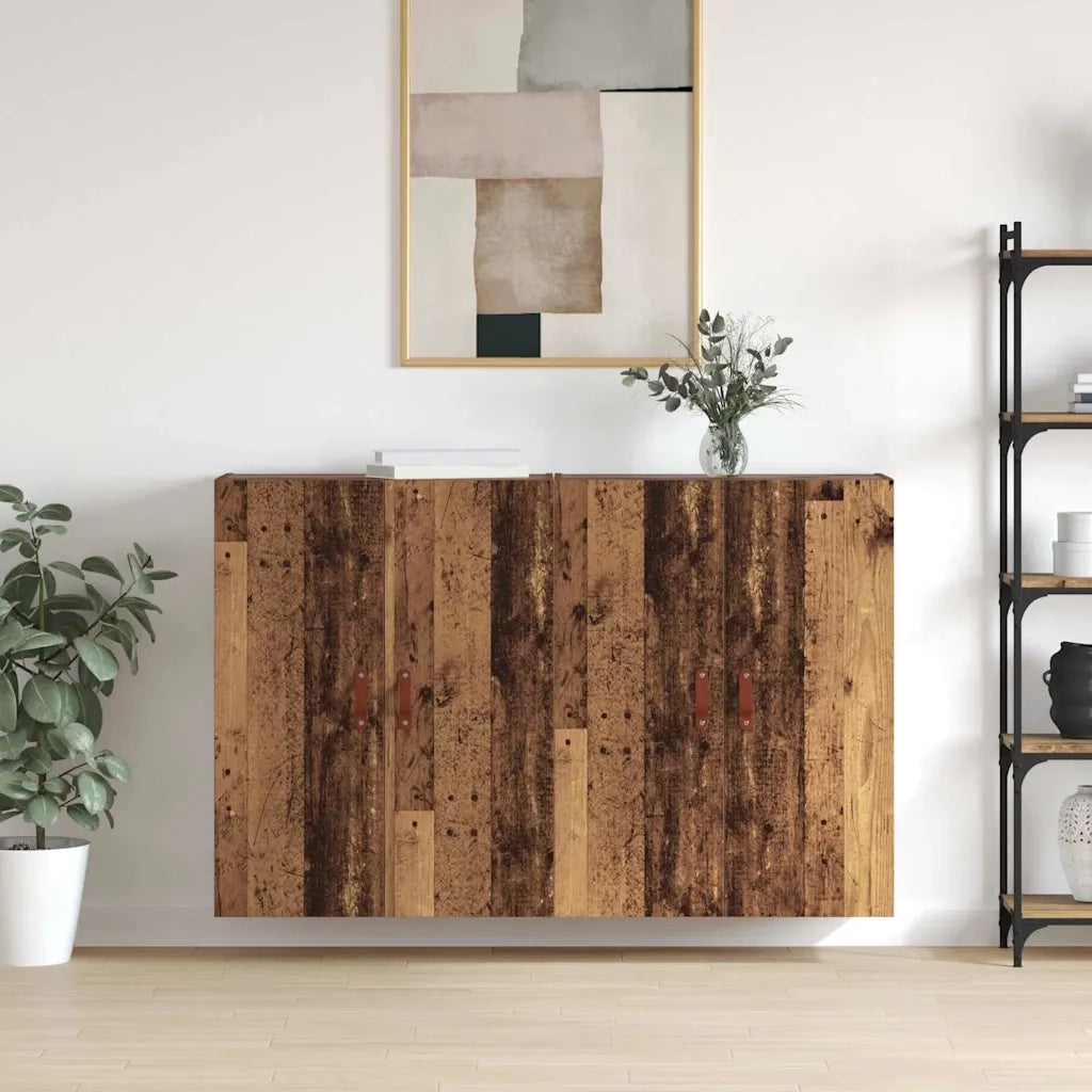 vidaXL Armadi da Muro 2 pcs Legno vecchio 69.5 x 34 x 90 cm