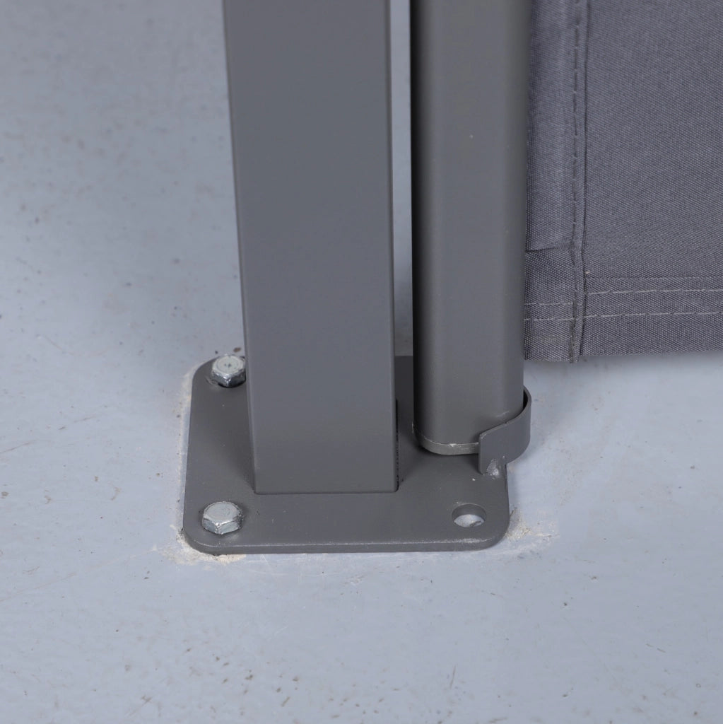 Tenda da sole laterale retraibile per balcone e terrazzo; impermeabile; grigio scuro