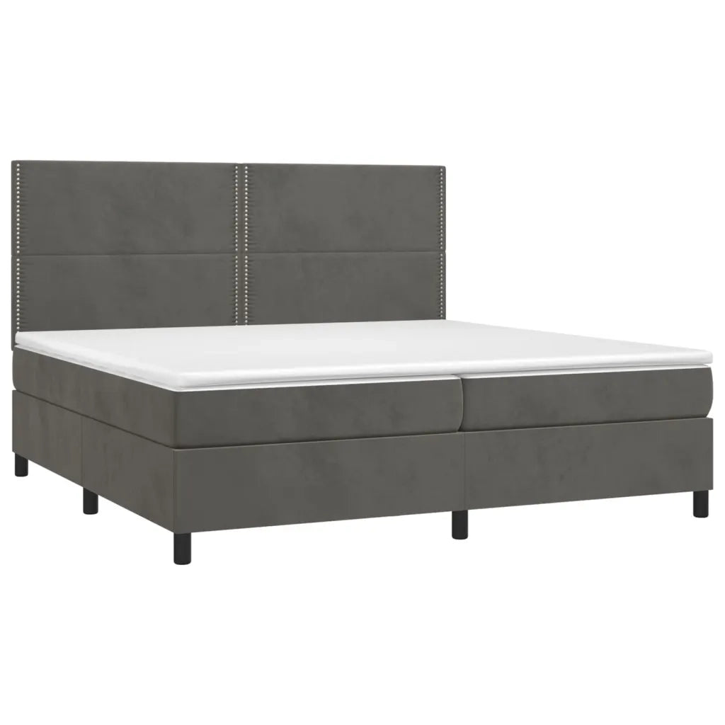 Letto a Molle con Materasso e LED Grigio Scuro 200x200 cm cod mxl 34028