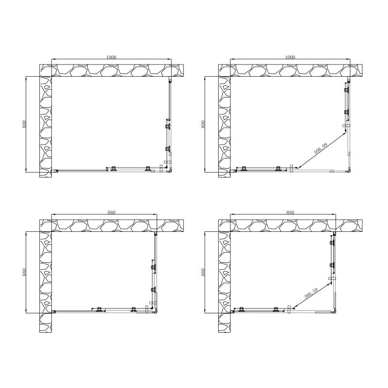 Box Doccia Rettangolare Serigrafato 68-80/88-100x190h 6mm Cromato - Imperia