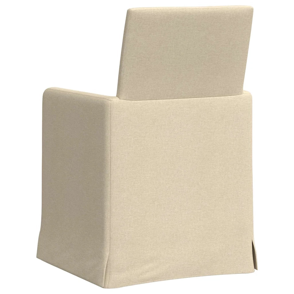 Sedie da pranzo 2 pcs Crema 57 x 67 x 95 cm Tessuto