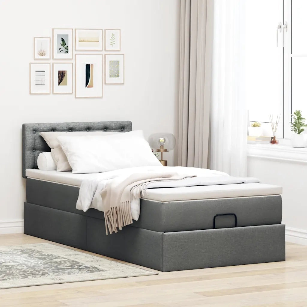 Struttura Letto Pouf con Materasso 180x200 cm in Tessuto 3311581