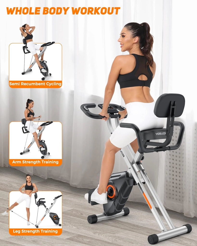 Bicicletta da esercizio pieghevole 5 in 1 ¨C Minimal ¨C Monitor LCD, Capacit¨¤ 150KG