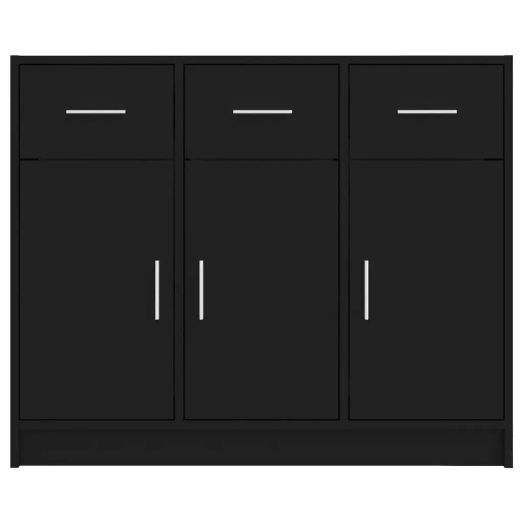 Credenza Nera 91x28x75 cm in Legno Multistrato 823009