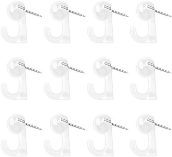 Spine di Appoggio per Parete 100 pezzi - Materiale Sostenibile Kunststof/Metaal - Translucido - Hanger per Parete - Articoli da Ufficio - Utile in Uso - Hanger per Parete