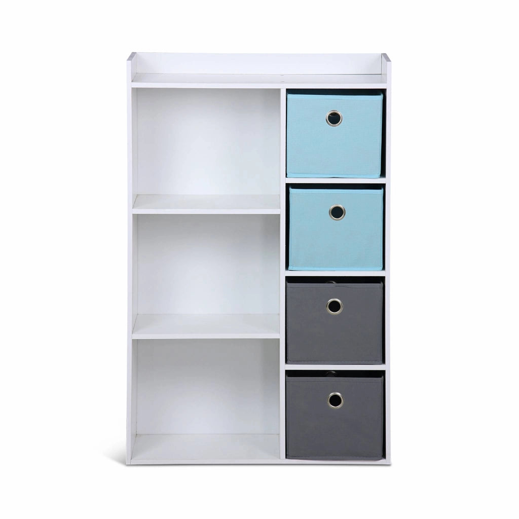 Contenitore per bambini con 4 cestini, blu