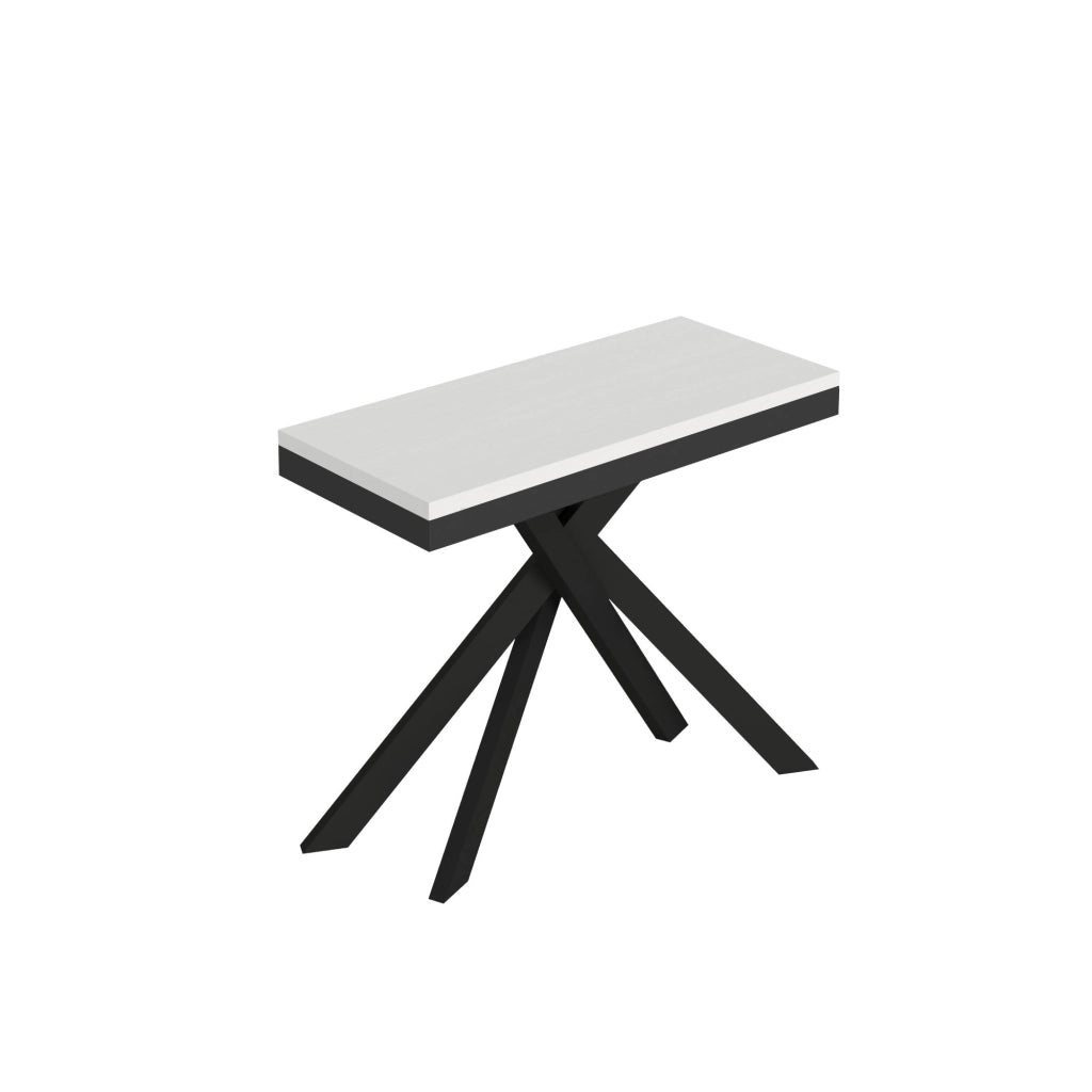 Consolle allungabile 90x40/196 cm Sakuro Small Evolution Bianco Frassino gambe antracite