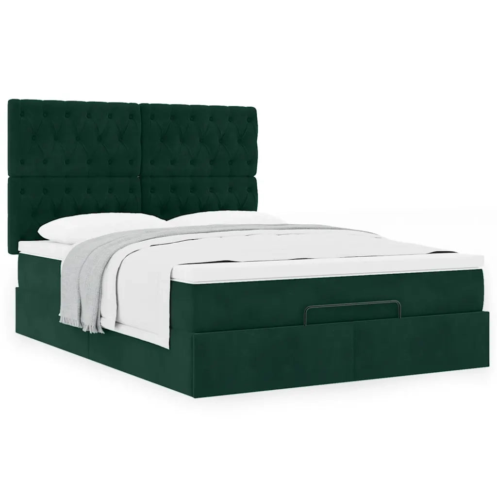 Struttura Letto Pouf con Materassi 140x200 cm in Velluto 3313550