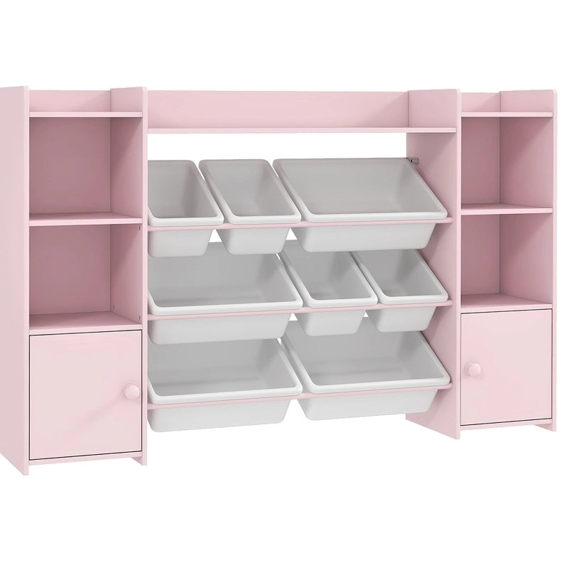 Libreria portagiochi per bambini rosa con 8 box estraibili