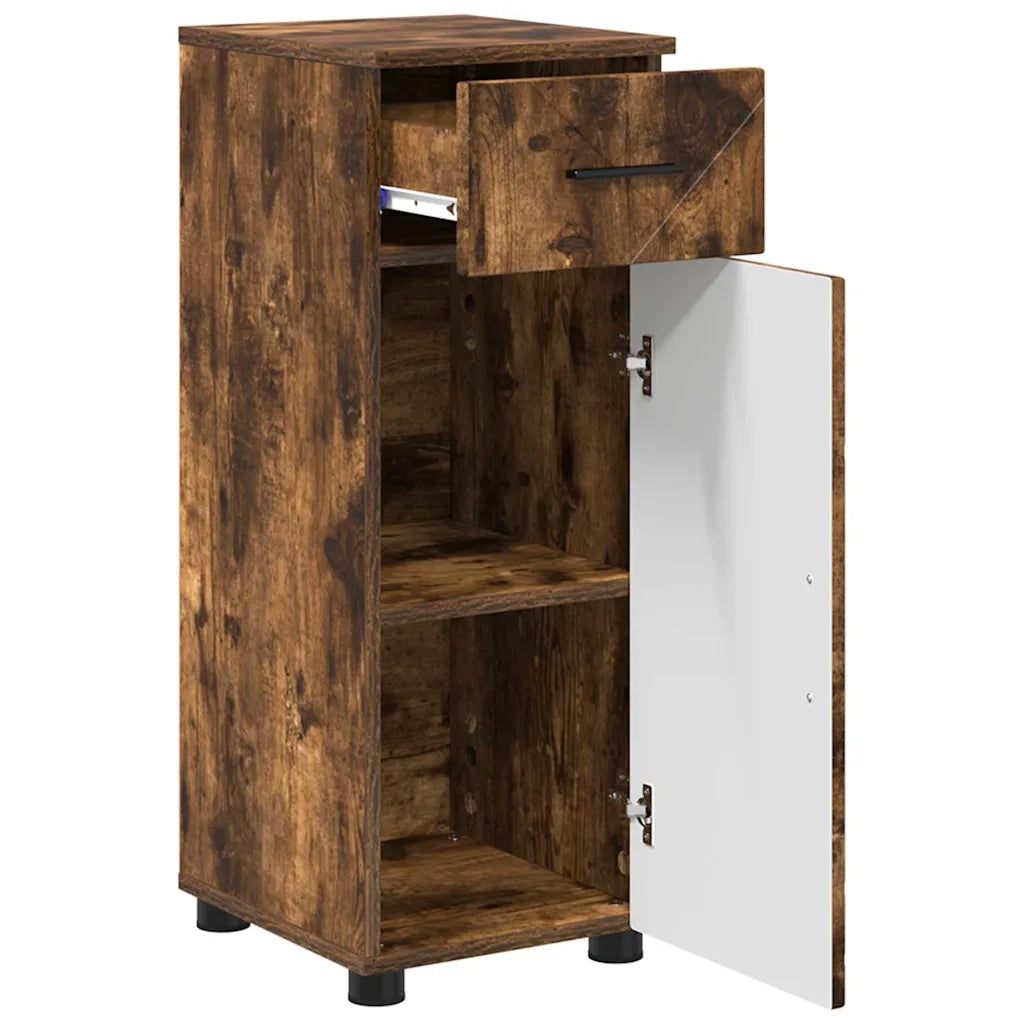 Set di mobili per il bagno con cassetto 3 pcs Rovere fumé 3393038