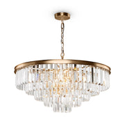 Lampadario Contemporaneo Revero Metallo Ottone 12 Luci Diffusori Vetro