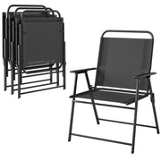 Sedia da giardino pieghevole con braccioli ¨C Zephmum ¨C Nero, Textilene