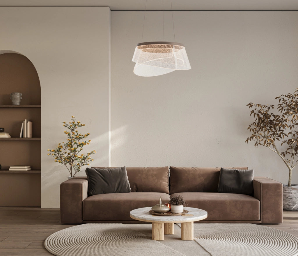 Sospensione Italux Foren LED 47W 3000K bronzo acrilico