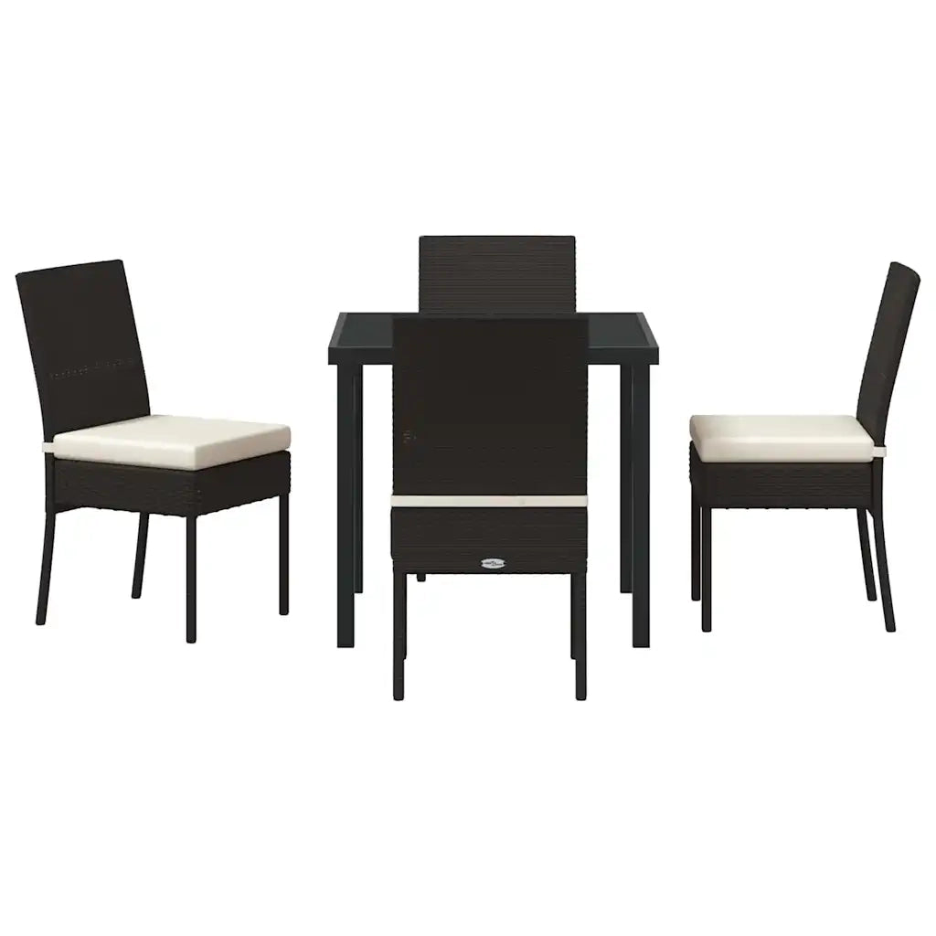 Set da Pranzo per Giardino 5 pcs Nero 3379206