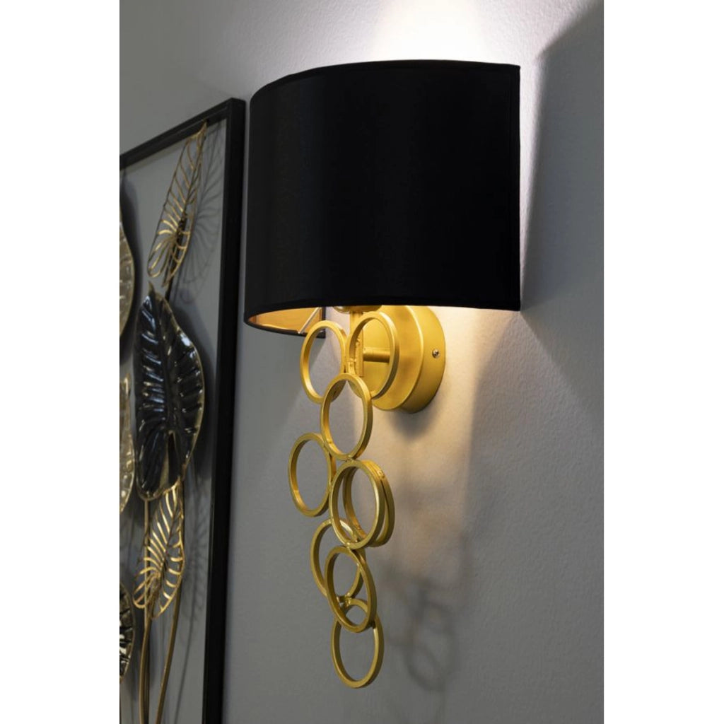 Lampada a Parete VKH924, Nero, Tessuto, 30x20x50 cm