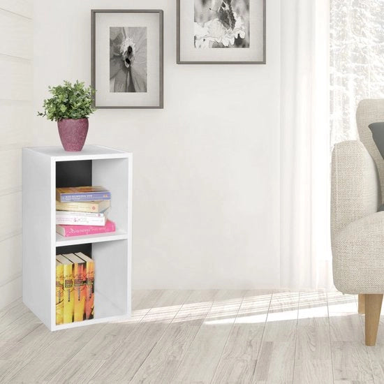 Pannello da Parete - Moderno Legno - Bianco/Nero - Piccolo - Cassettone di Stoccaggio con 2 Pannelli - 30x60x30cm
