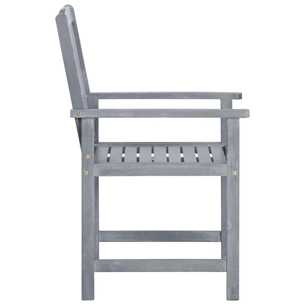 Sedie da Giardino con Cuscini 4 pz in Massello di Acacia Grigio 3061252