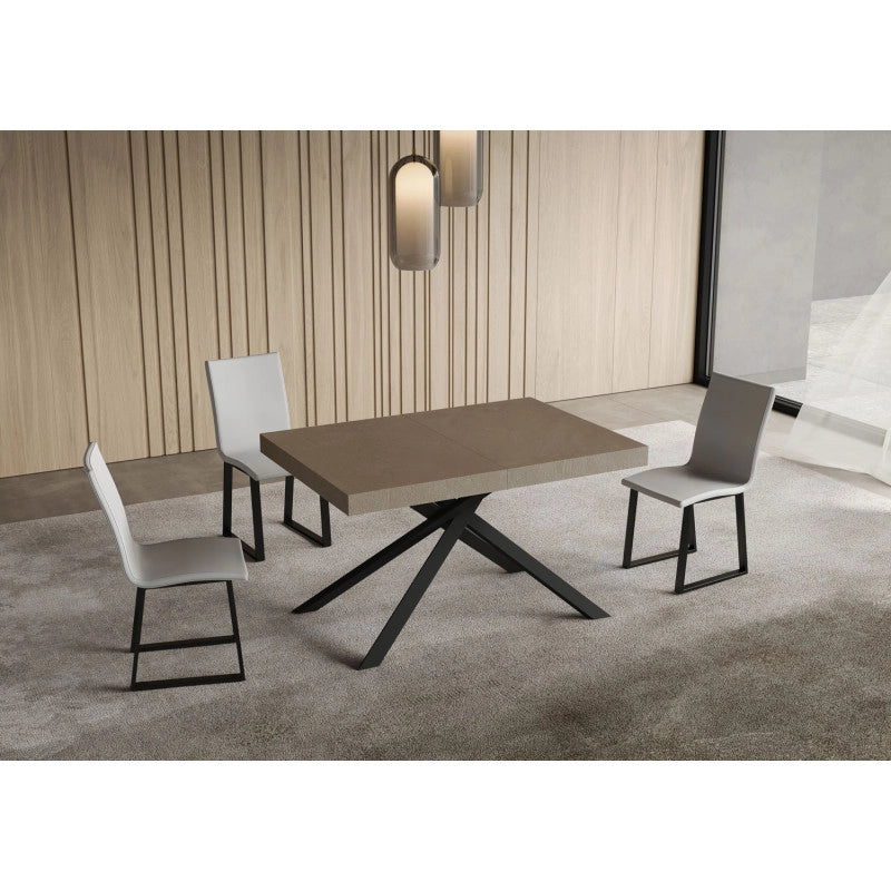 Tavolo allungabile 120/224x90 cm Niket telaio Antracite - Tortora