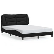 Letto matrimoniale | Letto per adulti | Giroletto senza Materasso Hvar Nero 140x200 cm in Similpelle
