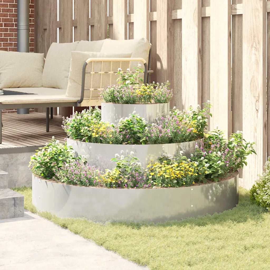 Vaso da giardino Argento 120 x 120 x 20 cm Acciaio zincato 873660