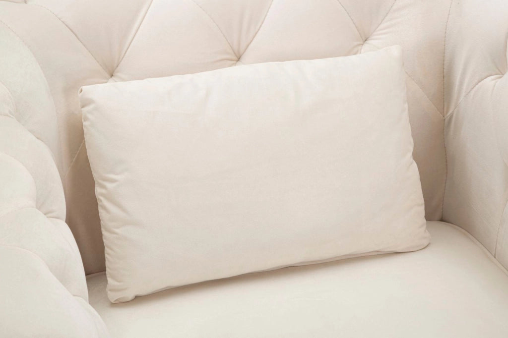 Poltrona Praga 93x71x86 cm in Poliestere Crema/Oro