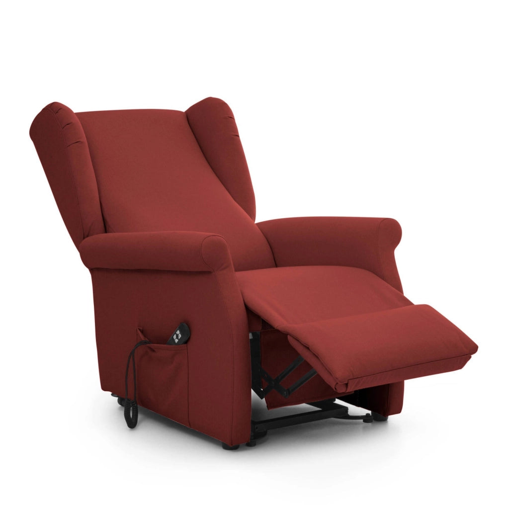 Poltroncina Treia, Poltrona Sfoderabile Made in Italy, 75x84x107h cm Rosso Bordeaux