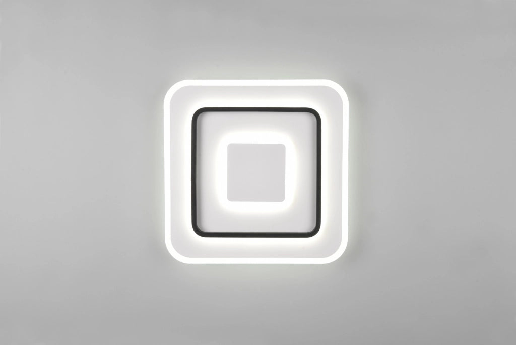 Plafoniera LED quadrata 39,5cm 46W con telecomando bianca
