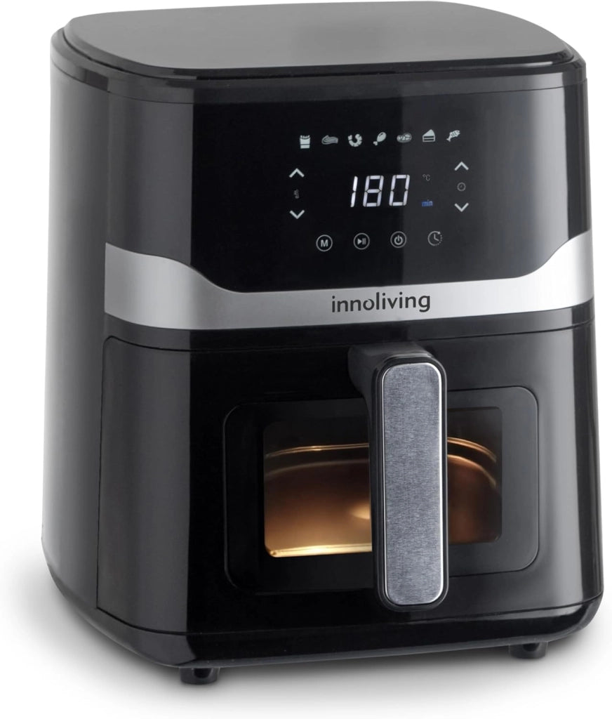 Innoliving Friggitrice ad Aria 5 Litri INN-890 con Pannello Digitale Touch, 7 Programmi Preimpostati, Finestra di Controllo e Luce Interna