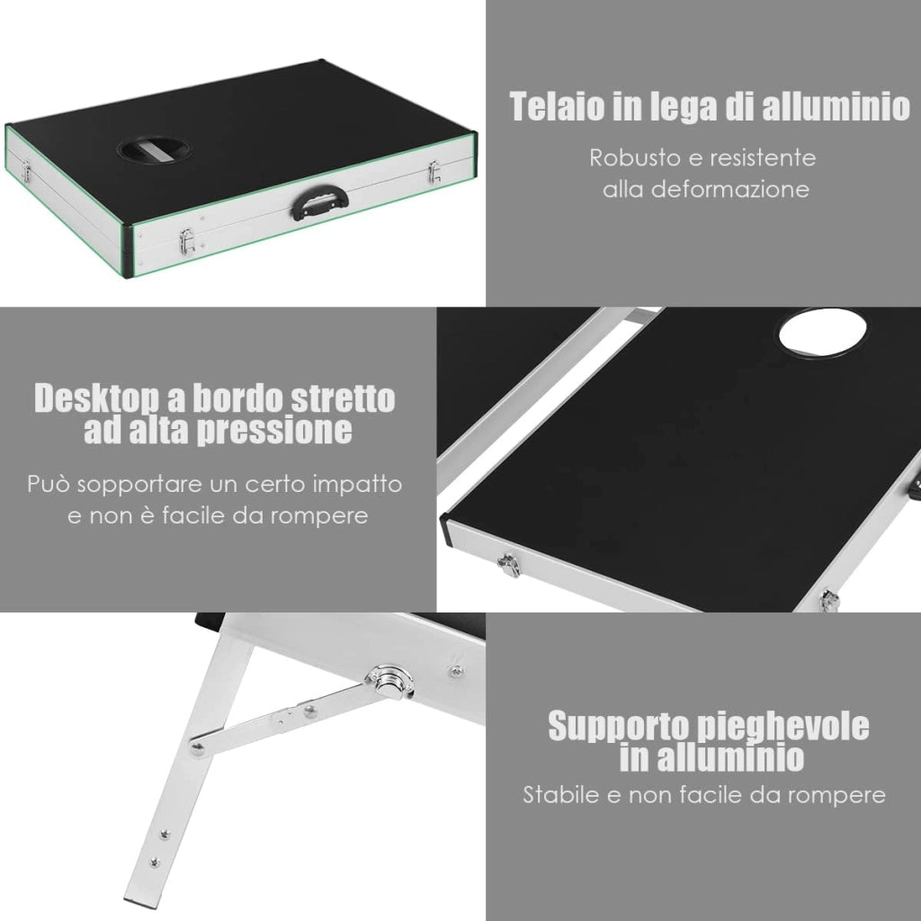 Tavole Cornhole, Tavolo per Giochi di Lancio, Design Pieghevole e Maniglia Laterale, Gioco Cornhole Classico, con 8 Sacchi di Sabbia