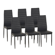Set Sedie da Pranzo 4 o 6 Pezzi, Sedie Moderne Imbottite per Cucina Soggiorno Sala da Pranzo, Facile Montaggio con Gambe Robuste, Rivestimento in Pelle Sintetica  Nero - 6 Pezzi