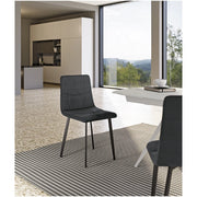 Sedia rivestita in tessuto easy-clean Gambe in metallo verniciato Ariel 46cm X 55cm H 87.5cm Stones