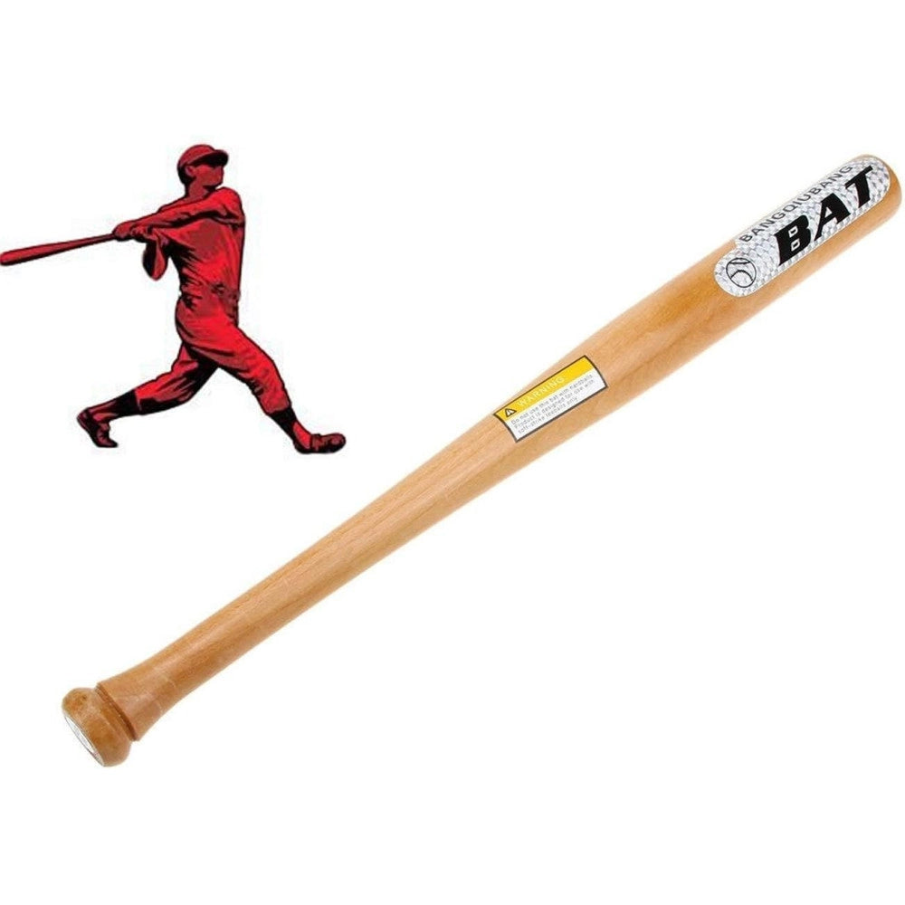 Trade Shop - Mazza Da Baseball In Legno Leggera E Resistente 72cm Softball Sport E Autodifesa -
