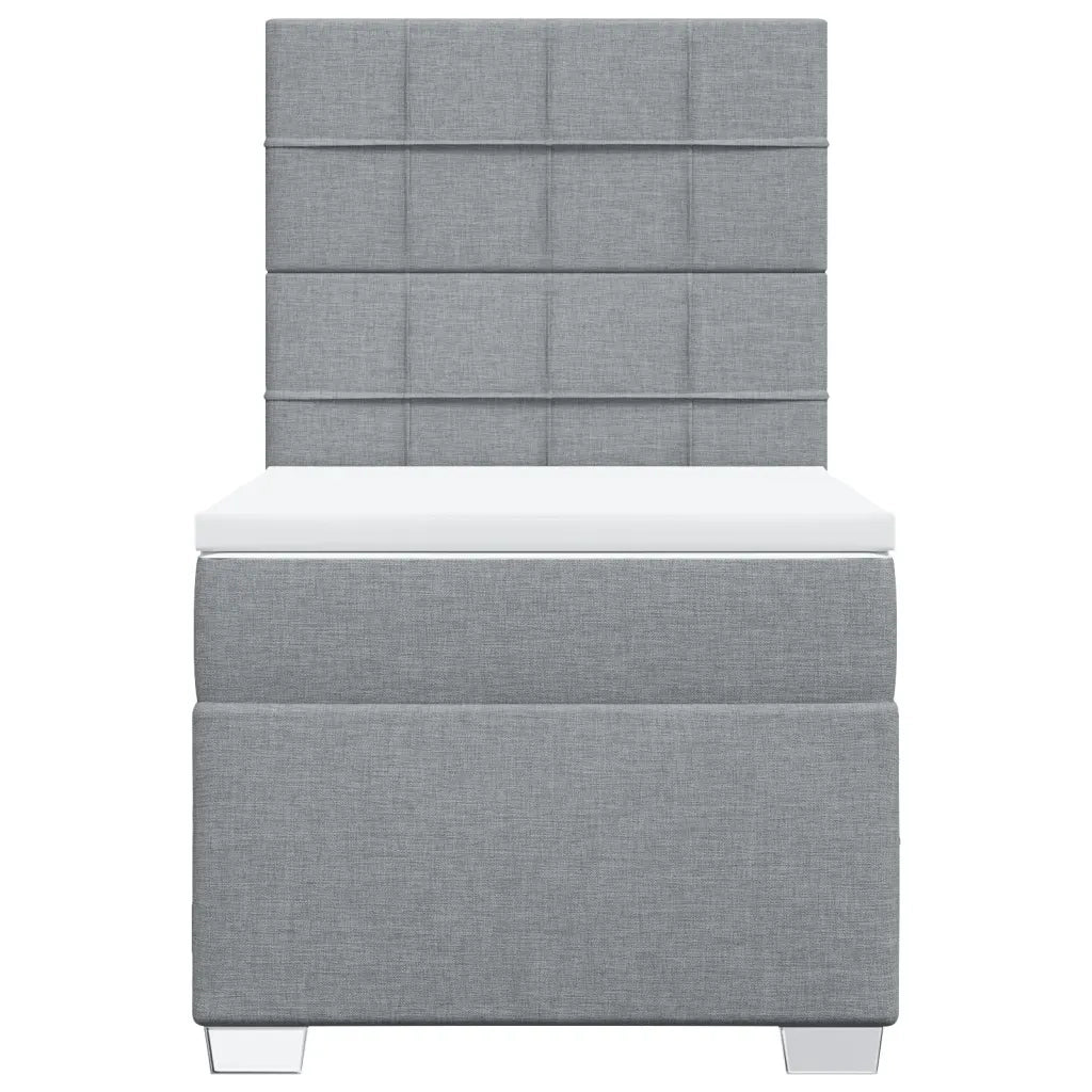 Giroletto a Molle con Materasso Grigio Chiaro 90x200 cm Tessuto 3292671