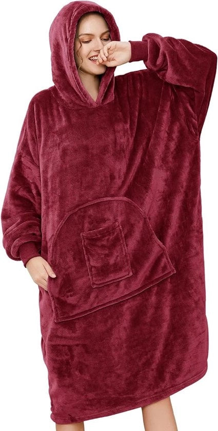Piuma Sherpa, Grande Fleecehoodie,  deken per la mattina, Comfortosa coperta da bagno per donne e uomini, soffice, deken invernale - Fleece deken - Coperta hooded