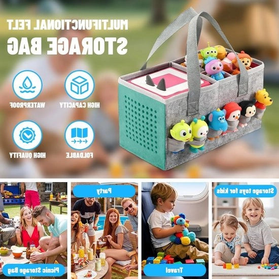 Borsa di stoccaggio per Toniebox e figure, borsa portatile con manico per set di partenza (azzurro marino)