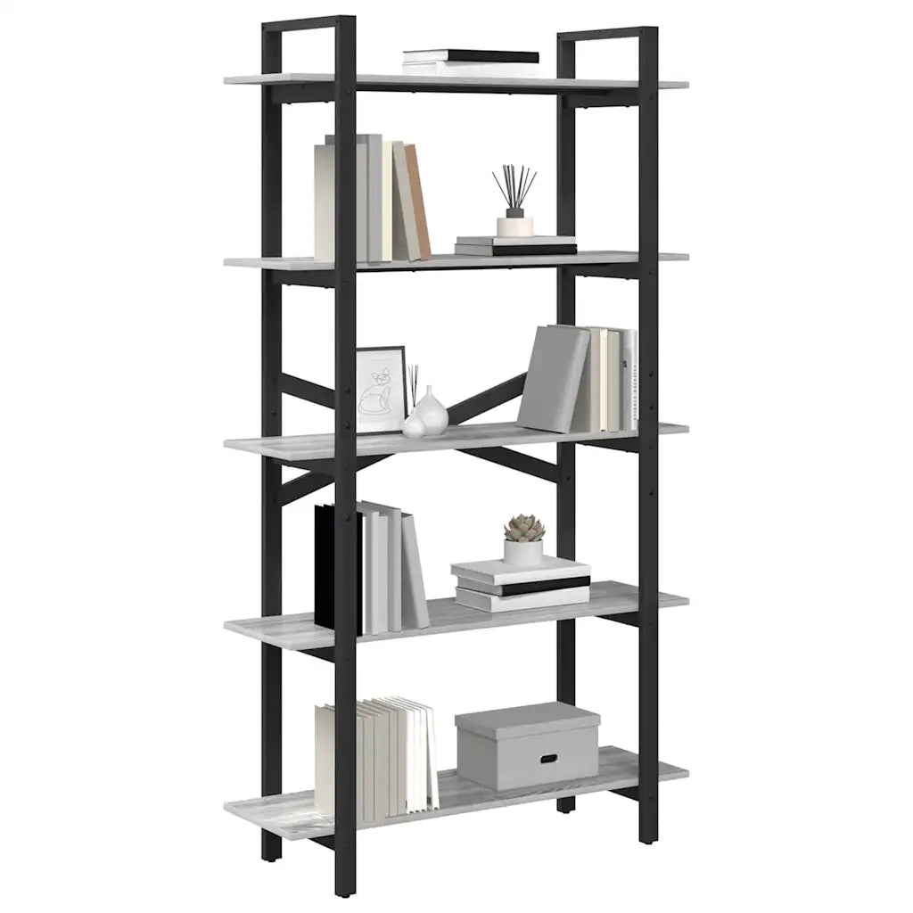 Libreria Grigio Sonoma 100 x 33,5 x 178 cm Legno multistrato 883937