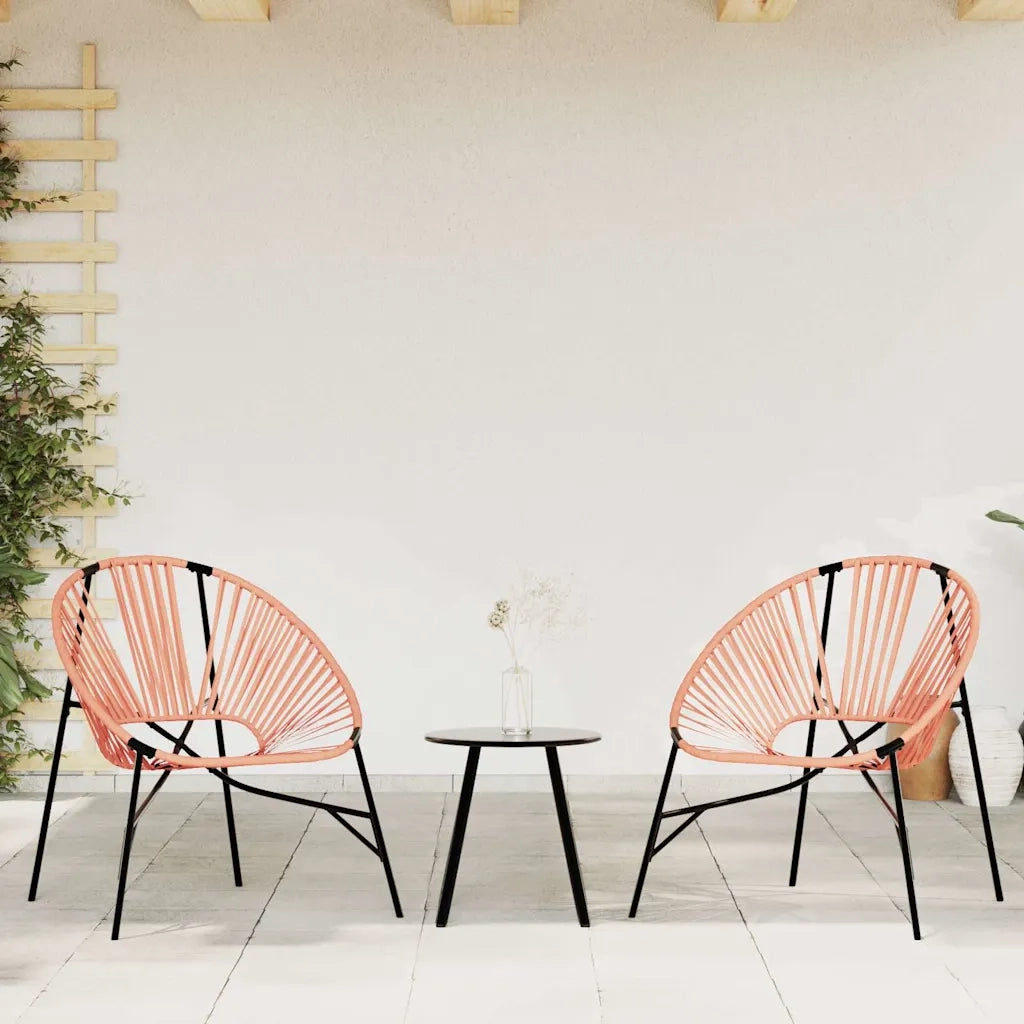Sedia da Giardino a Uovo in Polyrattan Nero e Arancione 4009291