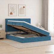 Letto con contenitore LED e materasso Blu Scuro 160 x 200 cm 3460204