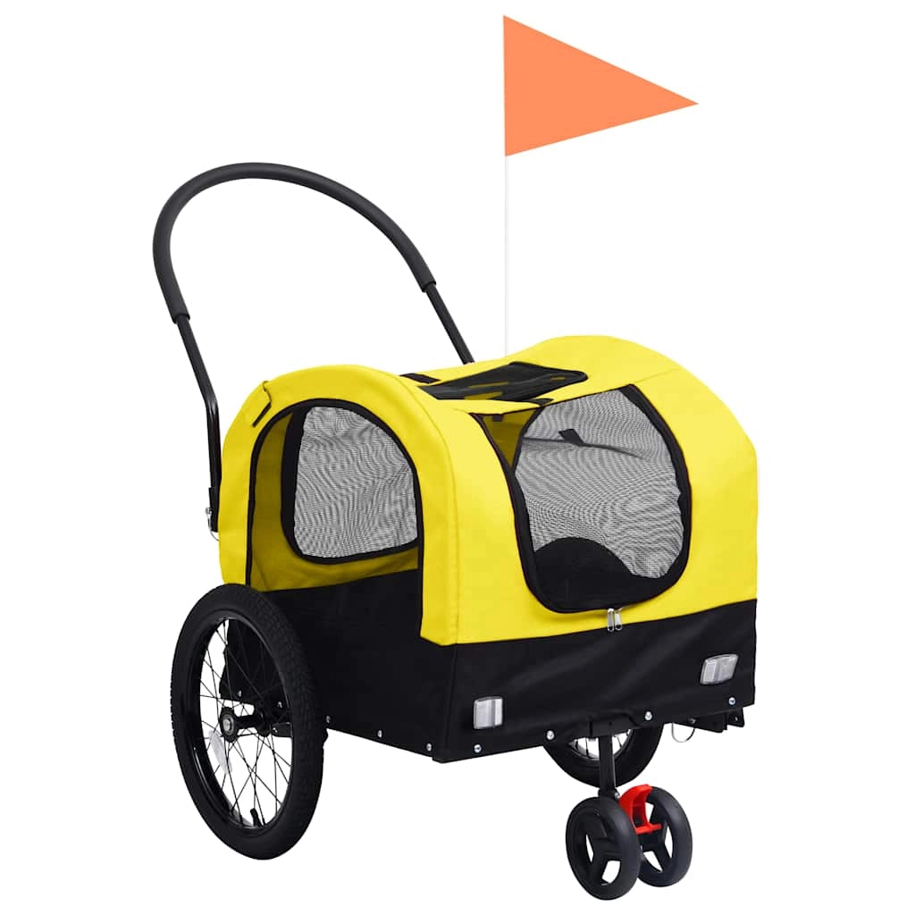 Trasportino/passeggino/rimorchio per cani 2 in 1 giallo 02_0044379
