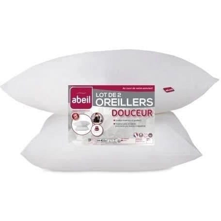 ABEIL Set di 2 morbidi cuscini - 60 x 60 cm - Bianco