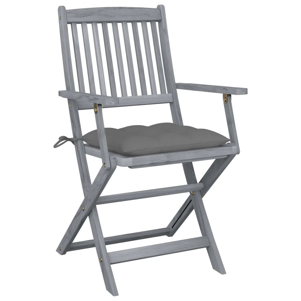 Sedie da Giardino Pieghevoli 6pz con Cuscini in Massello Acacia cod mxl 6482