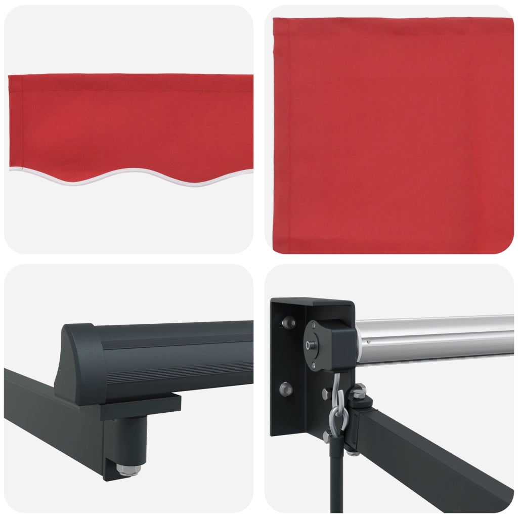 Tenda Retrattile Manuale Rossa 350x250 cm
