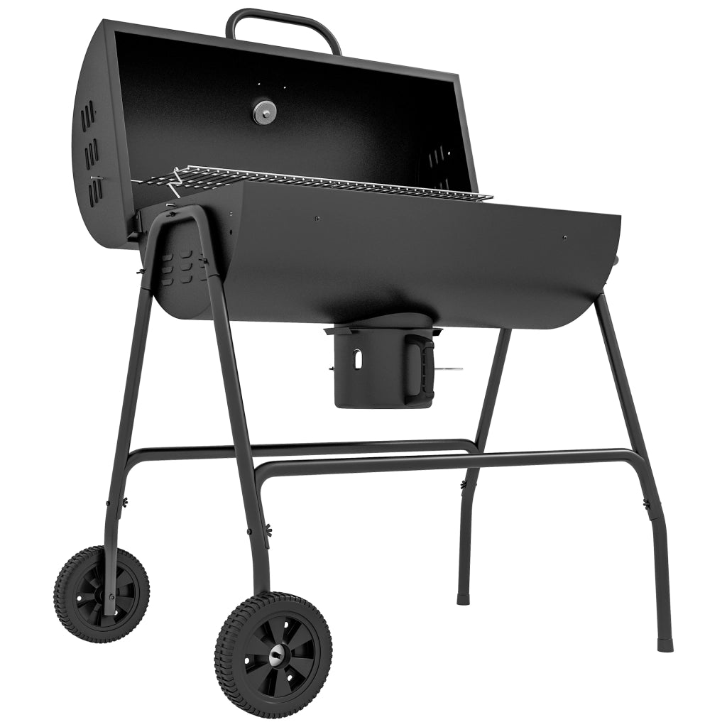 Barbecue a Carbone con Coperchio Griglia e Termometro ¨C zephmum ¨C Nero 95x71.5x102 cm