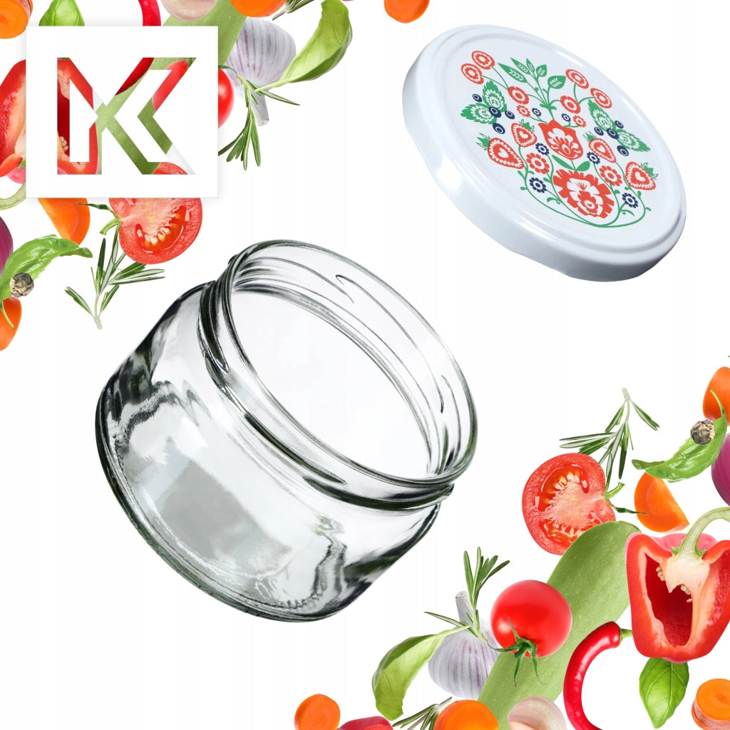 KADAX Barattoli per conserve Denia 250ml 50pz 82mm + coperchio "Folklore"