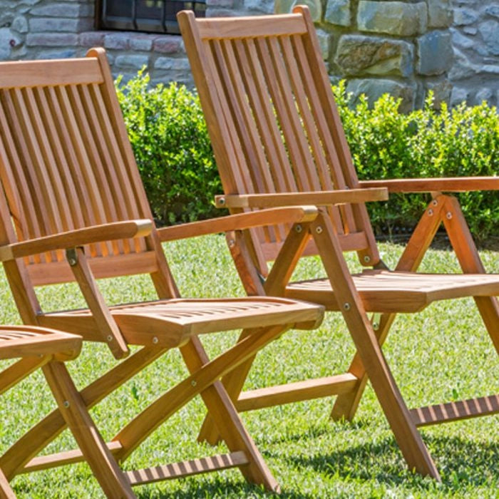 Poltrona Da Giardino In Teak Naomi Con Braccioli, Pieghevole