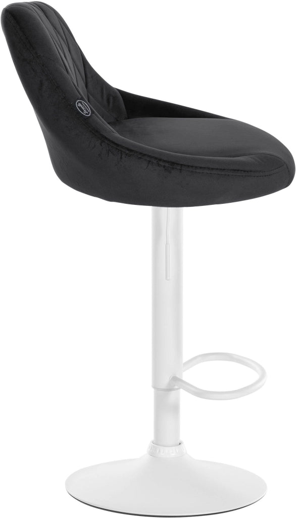 Sgabello da bar Lazio Velvet nero,bianco