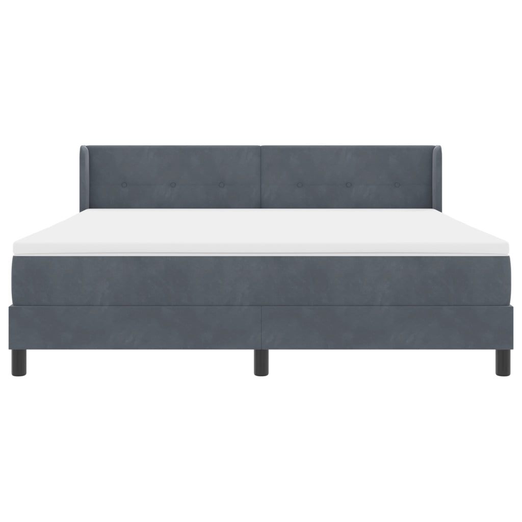 Letto a box con materasso Grigio Scuro 180x200 cm in Velluto