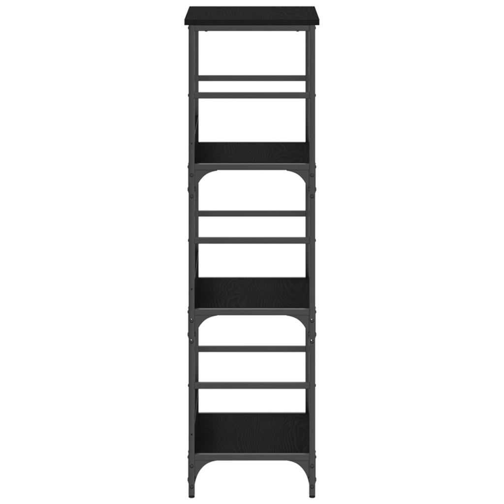 Libreria Nero Rovere 50x33x117,5 cm Legno ingegnerizzato e Acciaio