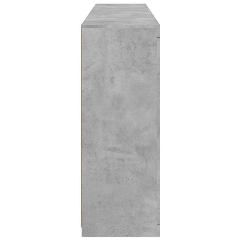 Buffet credenza cassettiera armadio mobile contenitore organizer per cucina soggiorno salotto con luci LED 3 pezzi legno ingegnerizzato grigio 02_0037221